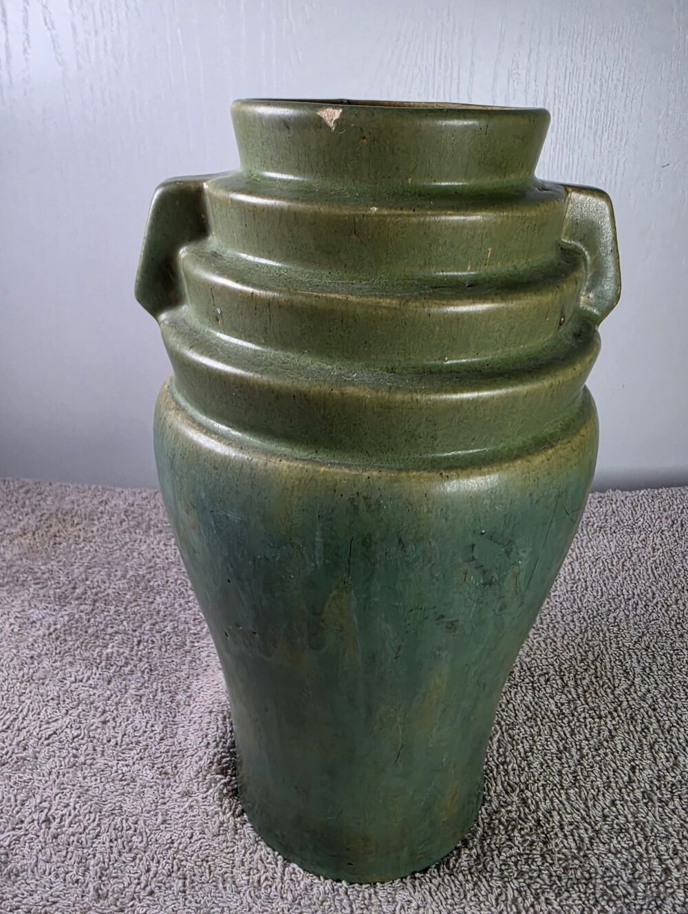 Green McCoy Art Pottery Brutalist Vase - Sculptural Ceramic Vase - Picture 6 of 14